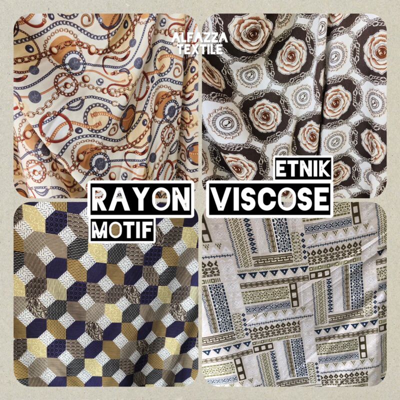 1/2 Meter Kain Katun Rayon Viscose ETNIK | Katun Rayon Lembut Kain Rayon Motif Bahan Katun Rayon Met