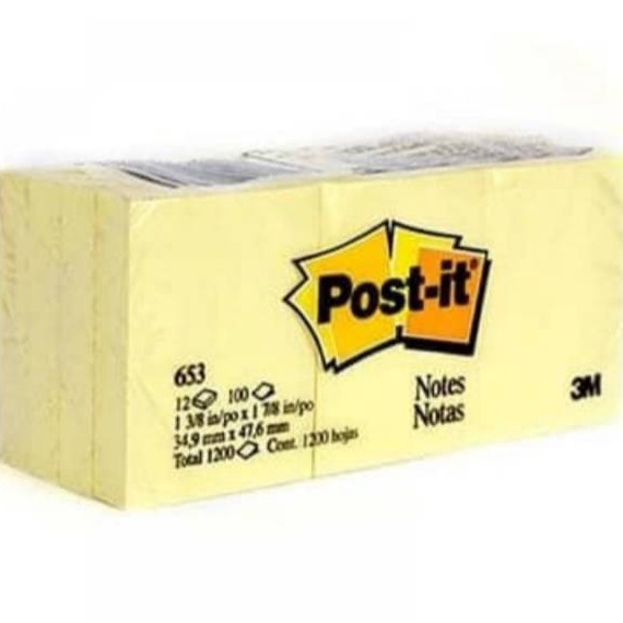 

KI3 Post it Sticky note 653 yellow 3M