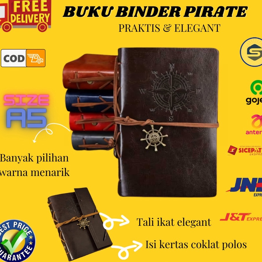 

HJ6 Buku Catatan Jurnal Binder Note an Aesthetic Model Kompas Cover Kulit Sintetis A5