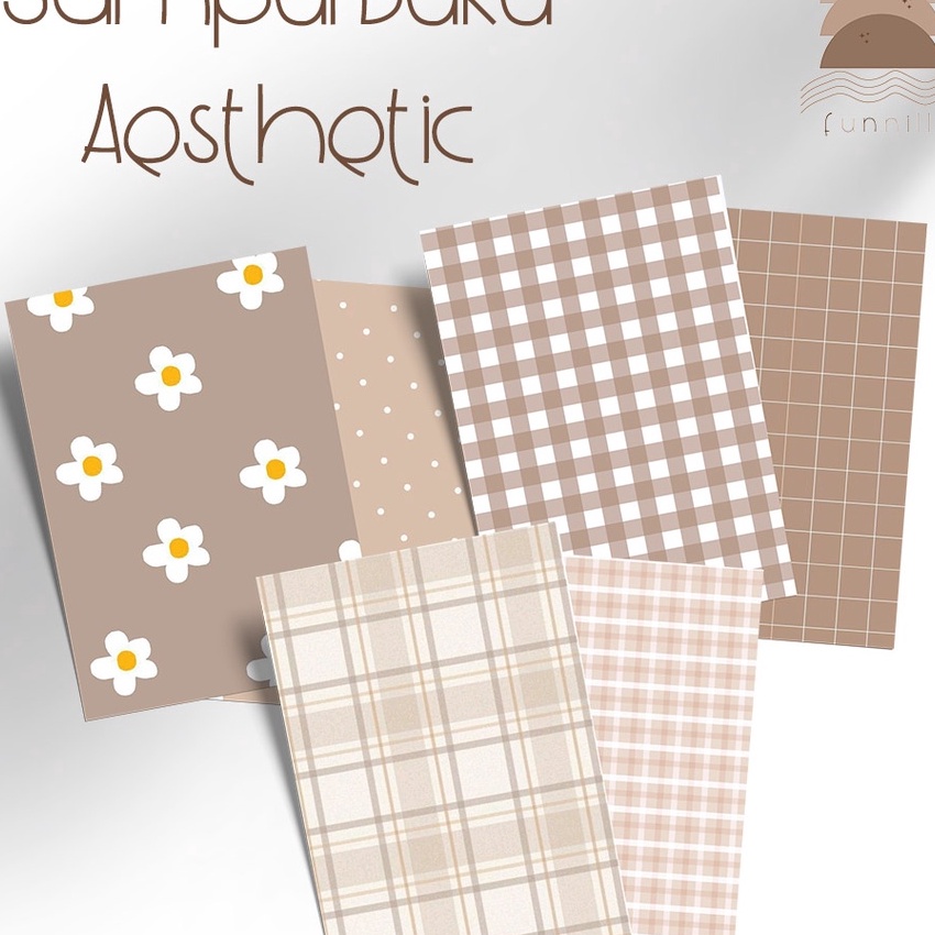 KP8 funnillaco  Sampul Buku  Sampul Buku Aesthetic  Cover Buku  A5 B5  Brown Coklat