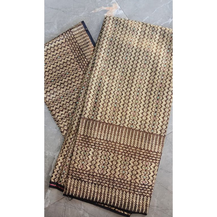 KODE O64S SONGKET TENUN LOMBOK SATU SET SELENDANG DENGAN WARNA YANG CANTIK