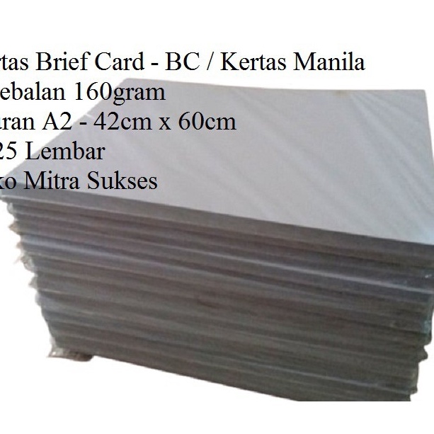 

HJ6 25 Lembar Kes Brief Card BC Kes Manila 16gram A2