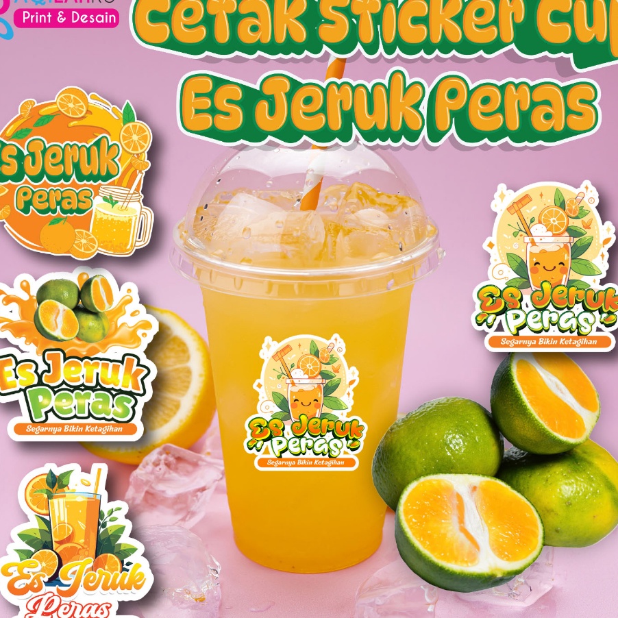 

CUCIGUDANG Stiker label cup ES Jeruk Peras 1 Pack isi 5 pcs Ready Stock