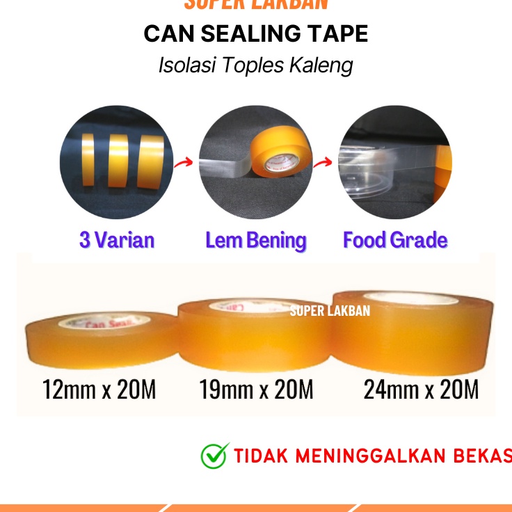 

NEWPRODUCT Isolasi Toples Kaleng Biskuit Can Sealing Tape Selotip Toples Food Grade Free of Hazardous Chemical