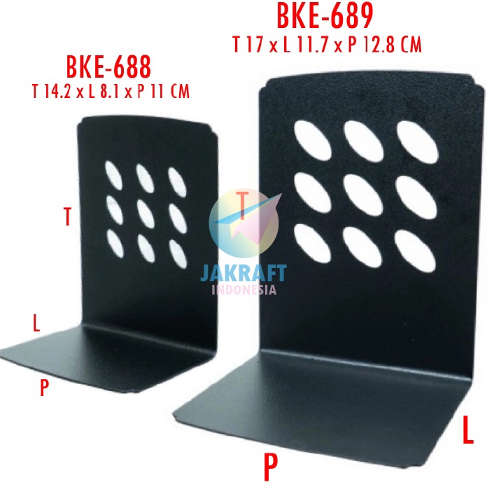 

KUALITAS TERJAMIN 1 Pcs Book End Besi Sedang BKE688 Besar BKE689 Stand Sandaran Pembatas Penahan Buku Hitam Black Tebal Kokoh