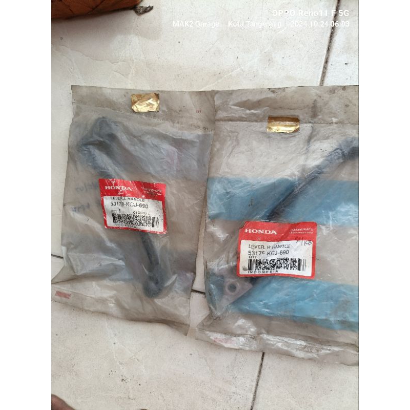 lever handle handel kanan kiri rem dan kopling 53178 53175 kcj 690 Honda Tiger lawas tilas original 