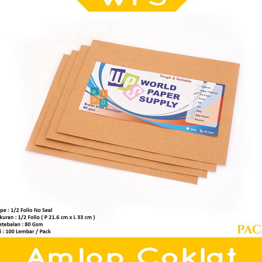 

Grosir WPS Amplop Coklat Ukuran 12 Folio No Seal Pack