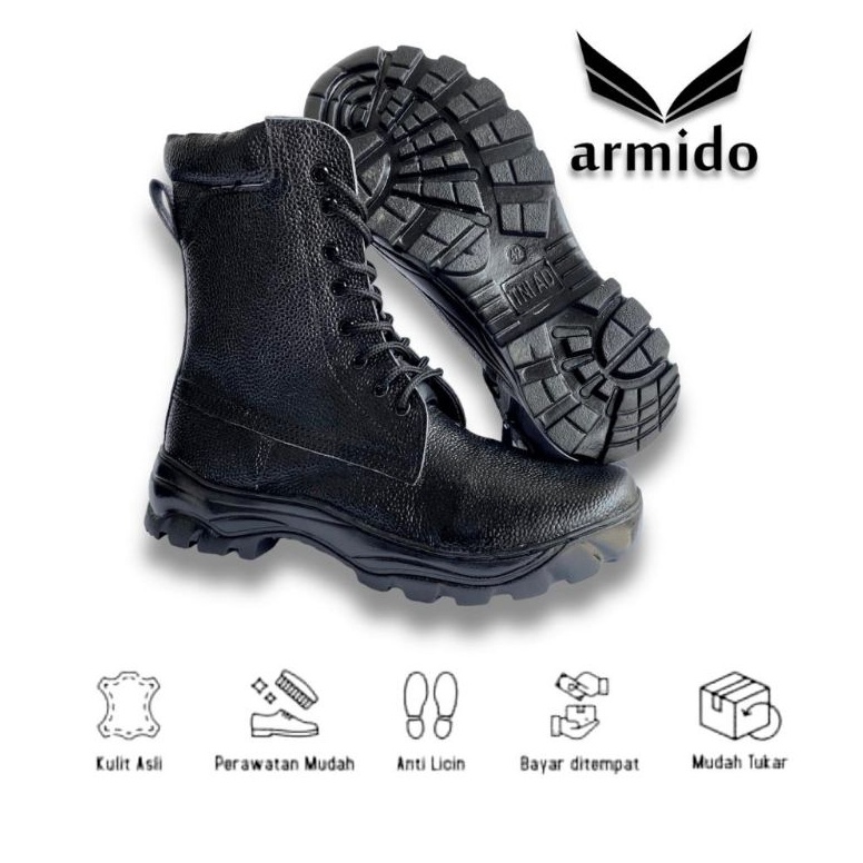 KODE X65Y SEPATU PDL KULIT JERUK TNI POLRI SECURITY SEPATU PDL LINMAS KULIT JERUK SEPATU PDL TNI KUL