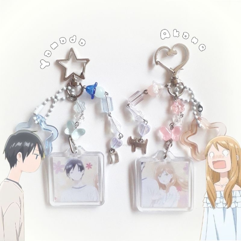 Yamada & Akane couple beads bagcharm |  My Love Story with Yamada-kun at Lv999 matching keychain | g