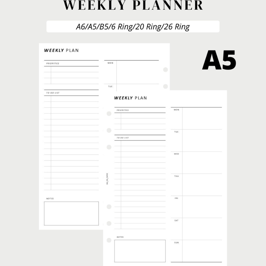 

HJ6 A5 Weekly planner by INKONPAPER