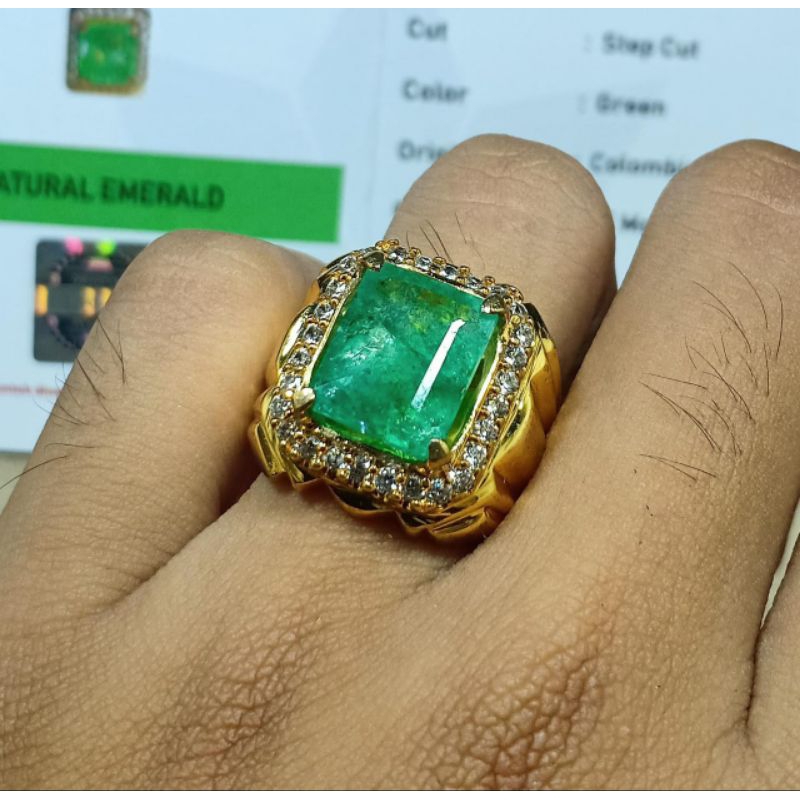 PERMATA CINCIN ZAMRUD COLOMBIA ASLI NATURAL BERSERTIFIKAT