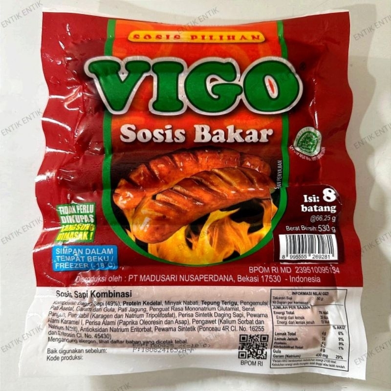 

Sosis Sapi Bakar Vigo Jumbo 530gr (8 pcs)