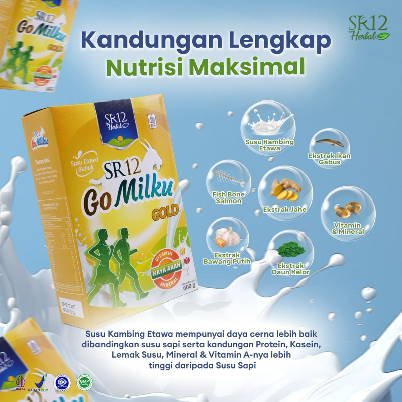 

GO MILKU GOLD SR 12 200gr|SUSU KAMBING ETAWA BEST SELLER|NO GULA NO KRIMER|COCOK UNTUK USIA 30 TAHUN KEATAS