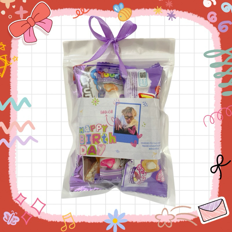 

[Min. 5pcs] Mini Gift Snack - Purple 2 | Custom Gambar | Freebie