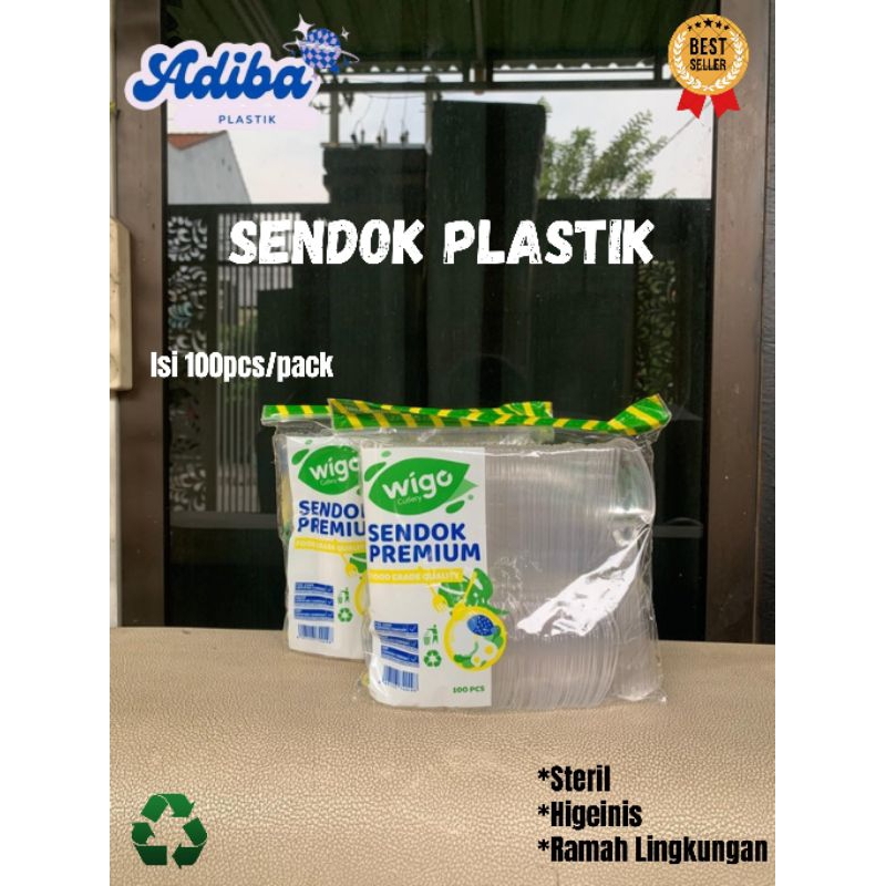 (ISI 100PCS)Sendok Makan Plastik Bening Transparan/Sendok Plastik Transparan 100pcs