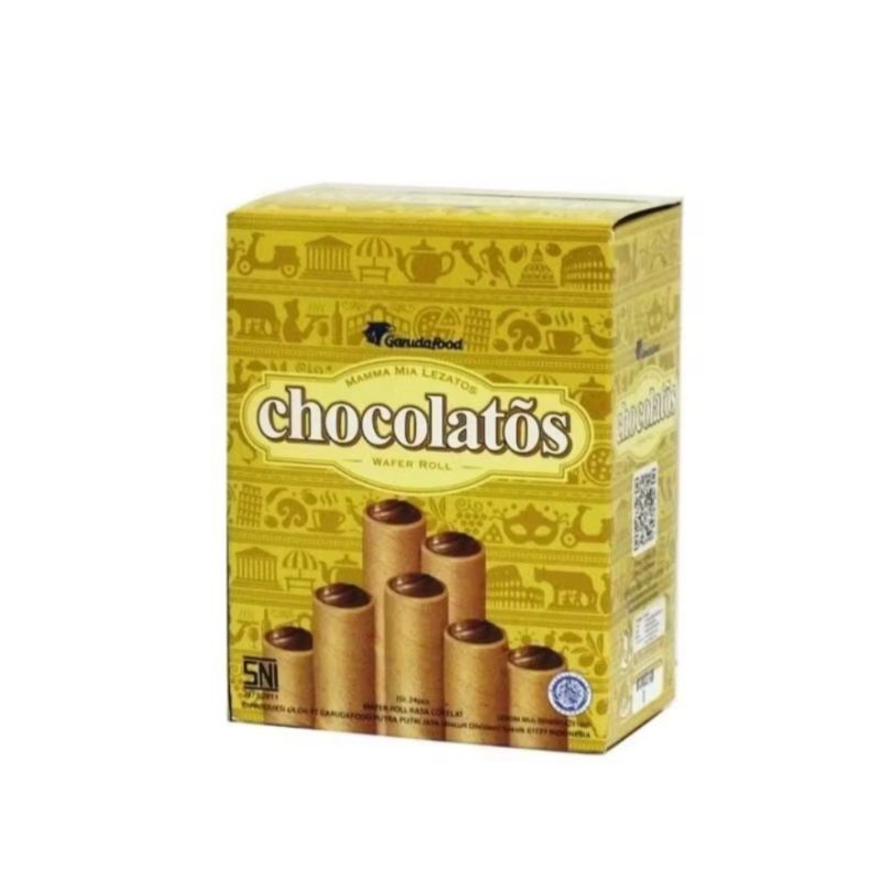 

GERY CHOCOLATOS WAFER ROLL 24 PCS X 8 GRAM / CHOCOLATOS 500 / COKELAT STICK / GARUDA FOOD