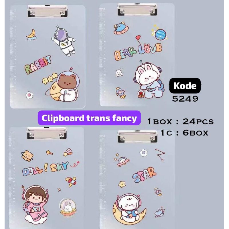 

Clipboard/Papan Dada Transparant Fancy