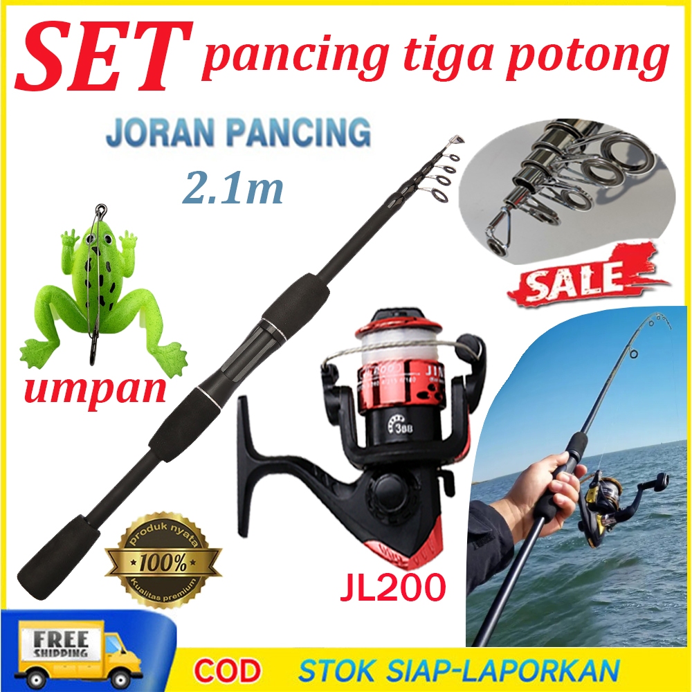 Lucky Man - Joran Pancing Serat Karbon Joran Pancing Karbon Set Lengkap Reel Pancing Putar Murah