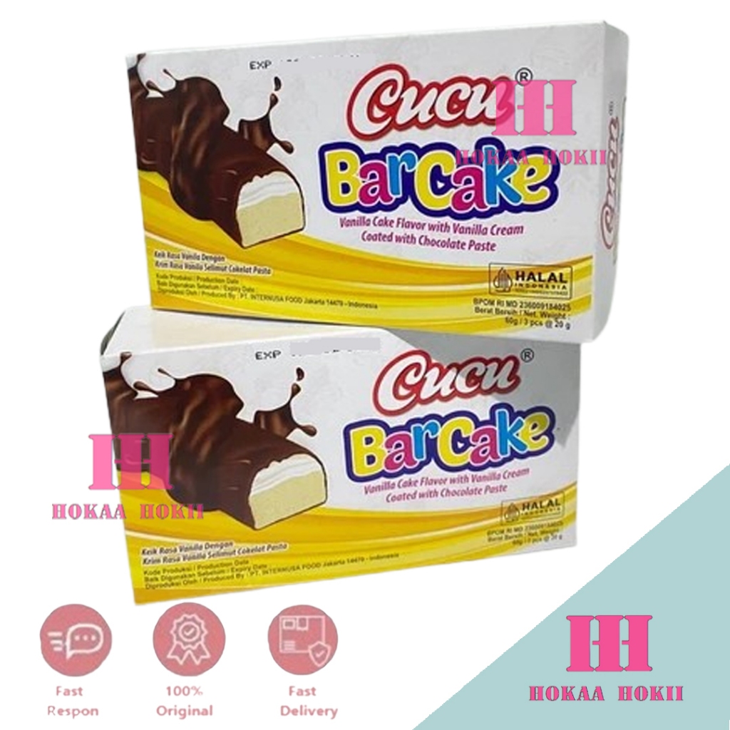 

Cucu BarCake Bolu Lapis Coklat Vanila Isi 3 Pcs - 60 gram