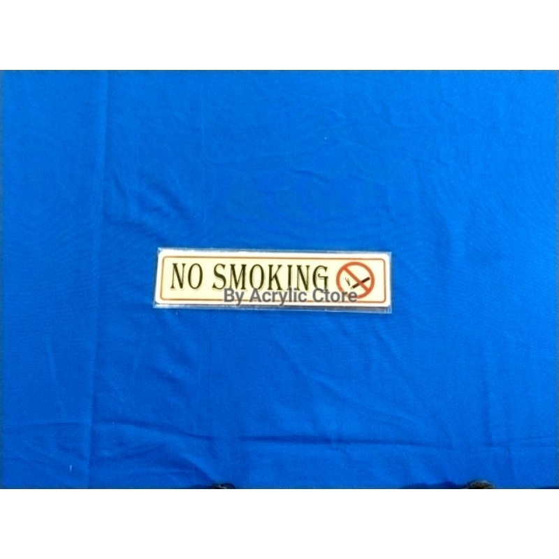 

Sign Label / Tanda Akrilik NO SMOKING Silver Merah