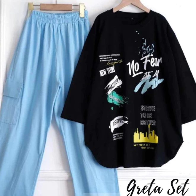 Wanset Perempuan Satu Stell Korean Style Setcel Ibuibu Muslimah Kekinian Onset Wanita Satu Stelonese