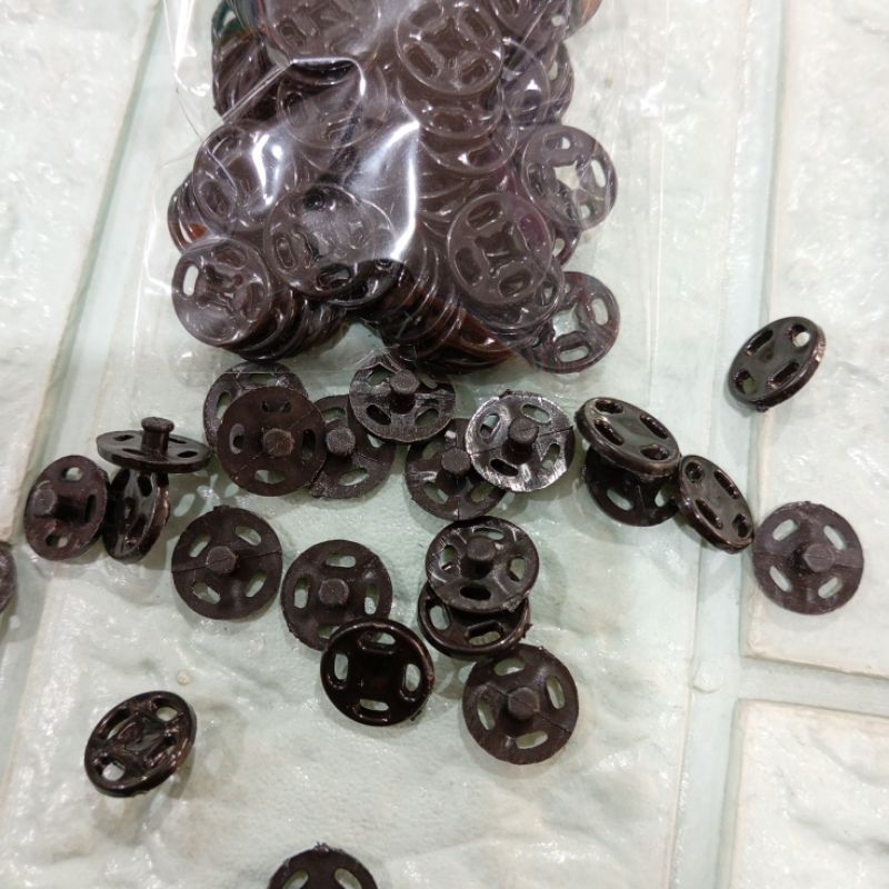 (100pcs) kancing cetet plastik 12mm | kancing cetet putih | cetet hitam | cetet bening