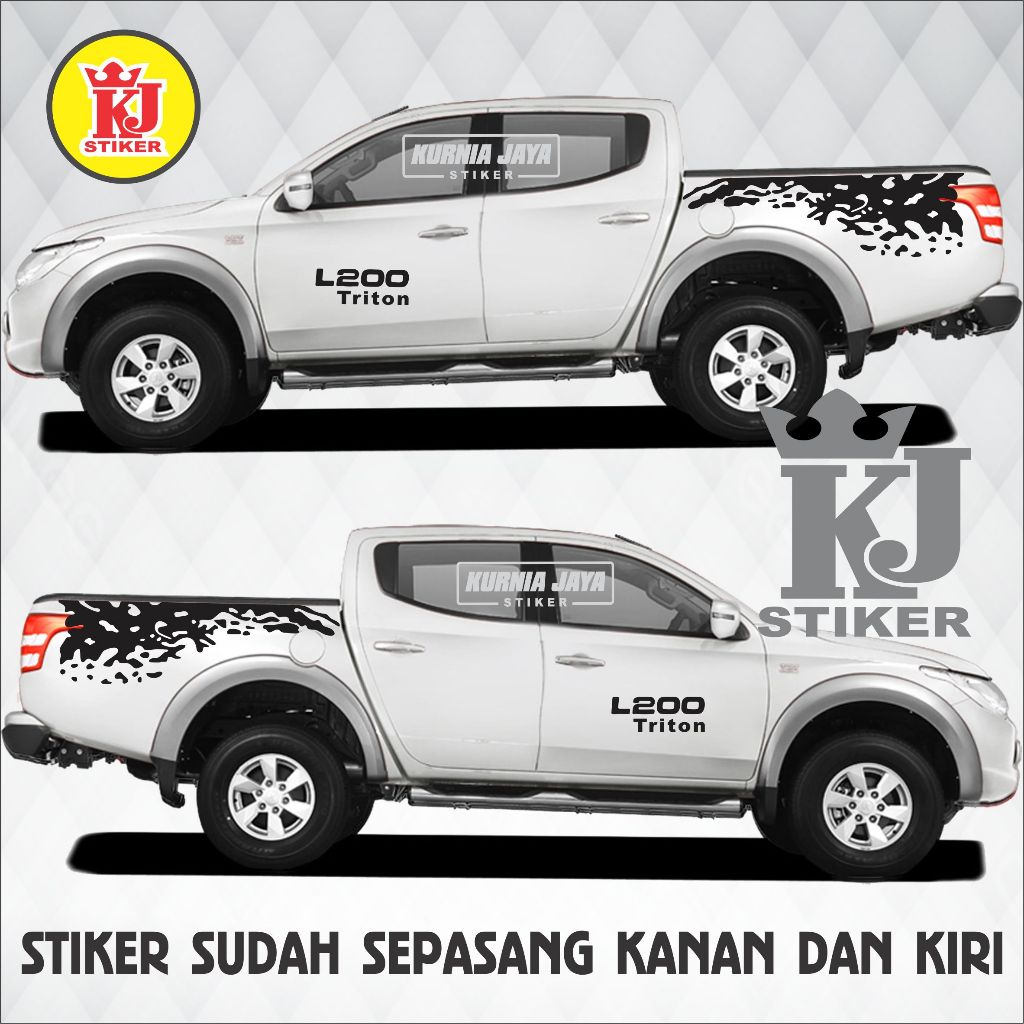 KJ STIKER PROMO STRIPE LIST MOBIL MITSUBISHI L200 KODE 04