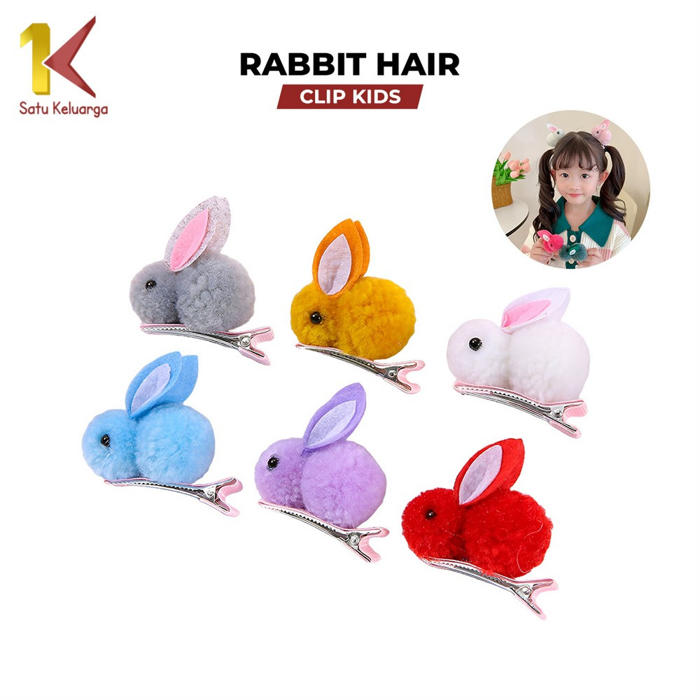 Satu Keluarga Jepit Rambut Motif Kelinci Lucu C1133 Rabbit Hair Clip Jepitan Aksesoris Rambut Anak