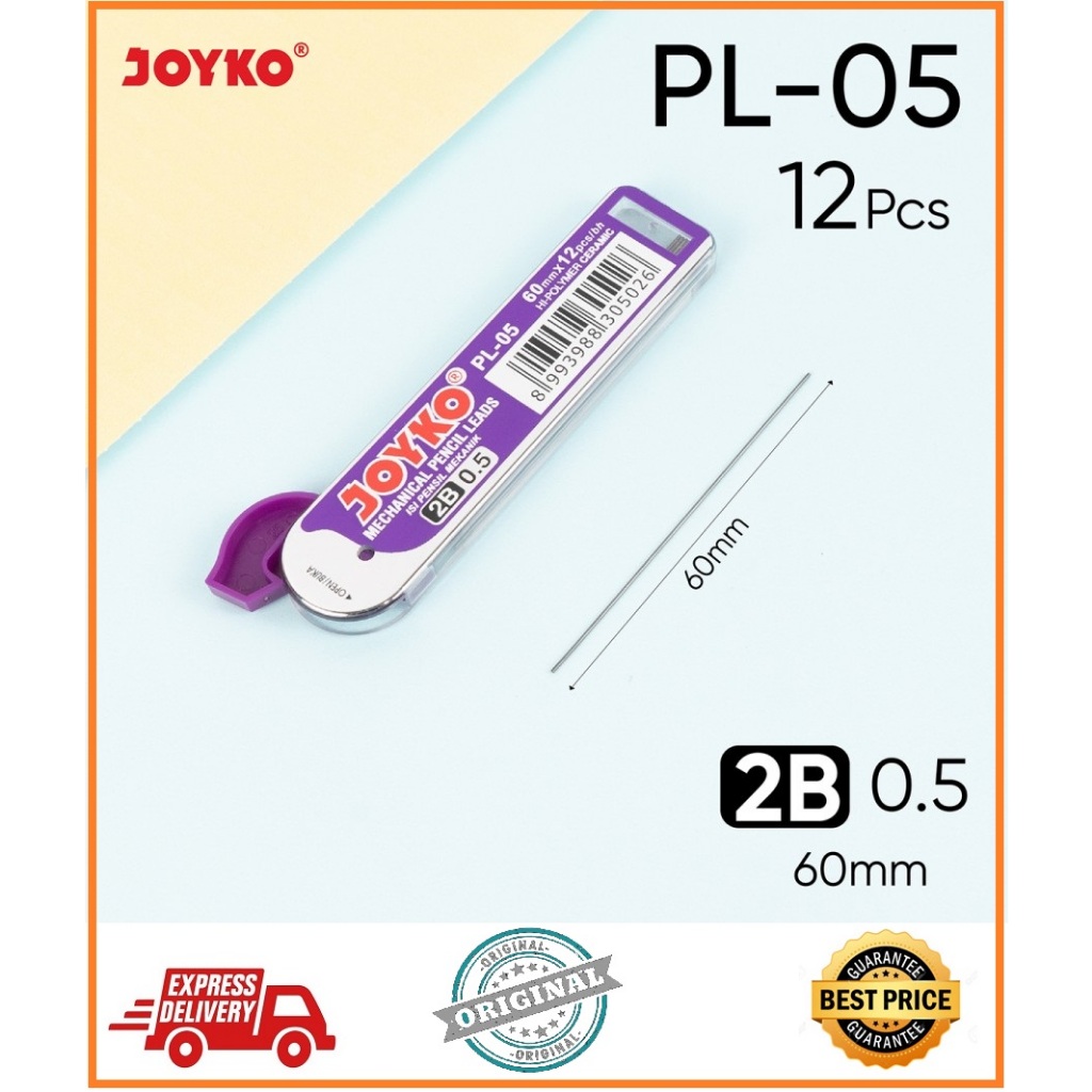 

ISI PENSIL MEKANIK PL-05 / PENCIL LEAD / 2B / 0.5 MM - 1TUBE ISI 12PCS