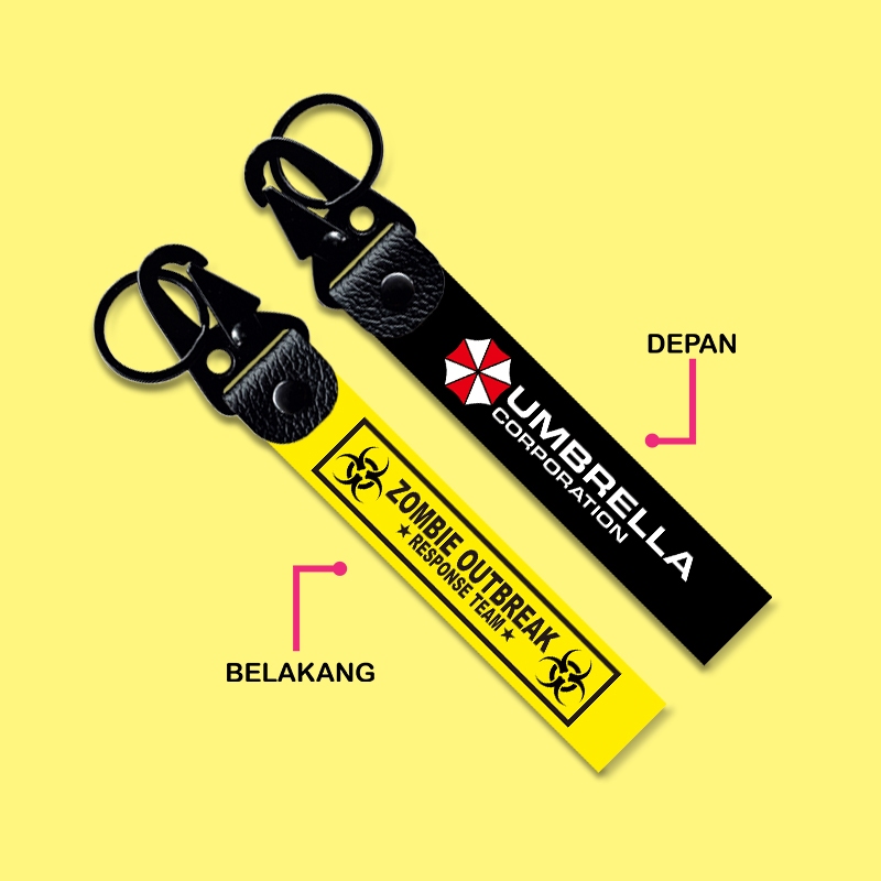 GANTUNGAN KUNCI PREMIUM LOGO UMBRELLA CORPORATION KEY CHAIN TAG STRAP HOLDER SEPEDA MOTOR MOBIL REMO