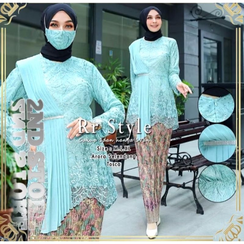 aurora selendang set Kebaya wisuda kebaya modern kebaya kondangan wanita modern kebaya kutu baru mod