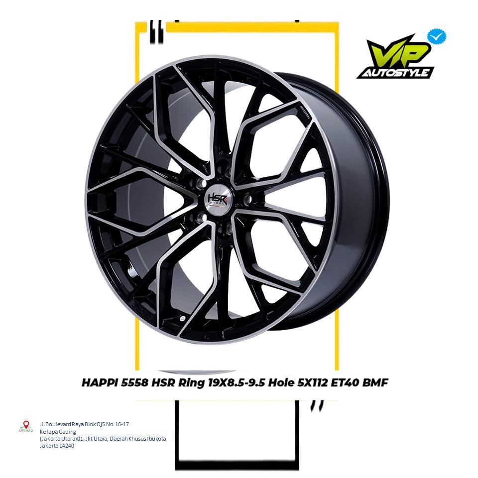 HSR HAPPI R19 - Velg Pelek Mobil Mercy, MG, Terios, Rush, VW Tiguan Ring 19 - HSR Jakarta