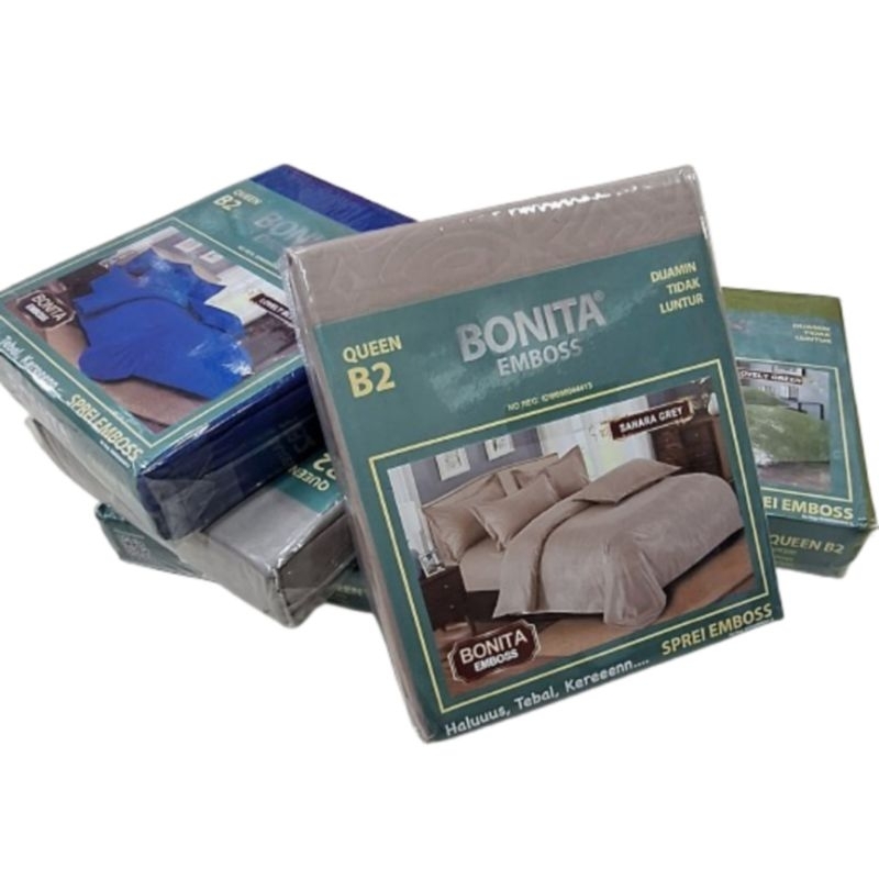 Sprei Bonita Polos Embos 160x200/Sprei Bonita Queen Polos Embos