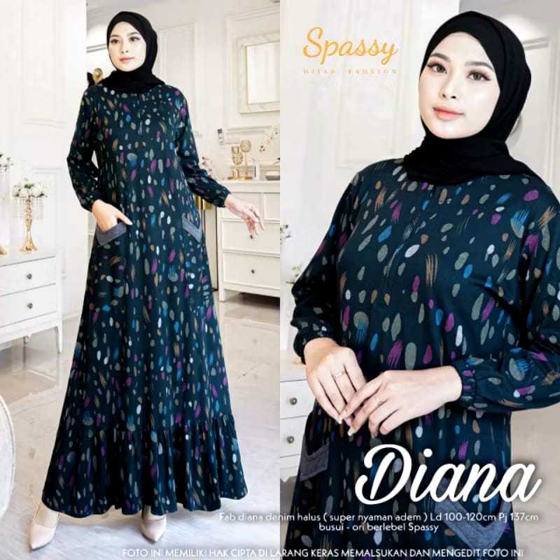 MUMU - DIANA MAXY Gamis Diana Denim / Gamis Jeans Jumbo Tarosa 5 Maxy By Fashion Grosir Solo