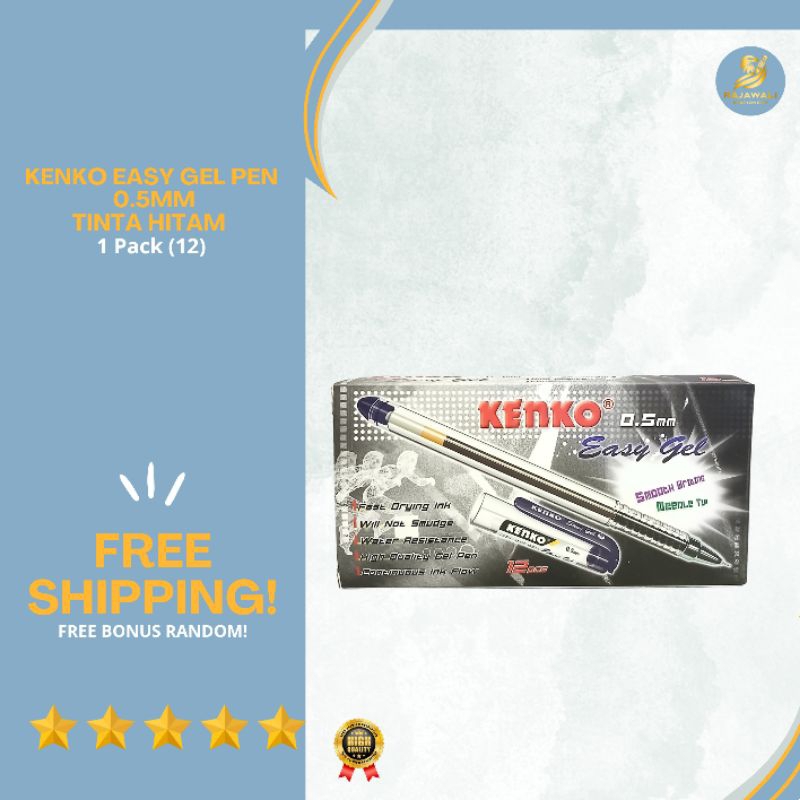 

Gel Pen Easy Gel Merk Kenko (6 Pcs & 12 Pcs) | 0.5mm | Tinta Hitam