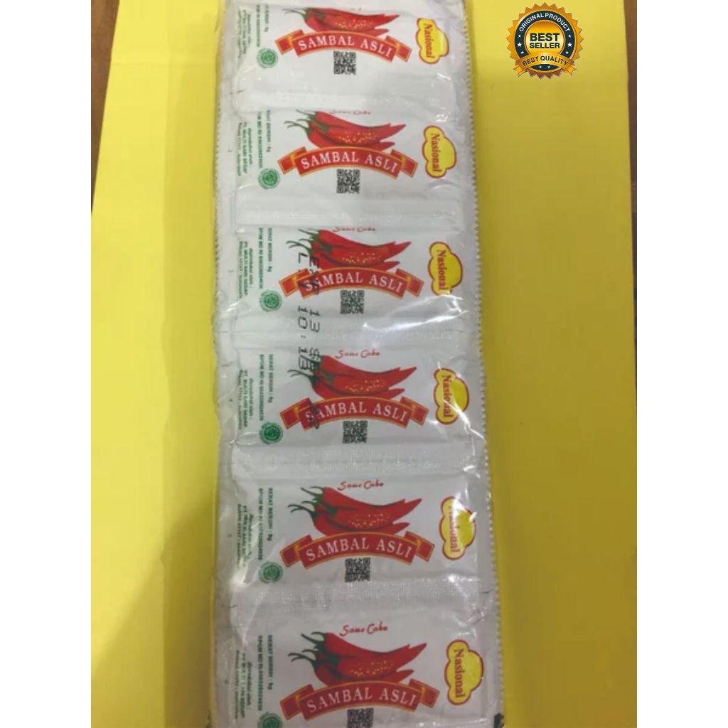 

NASIONAL SAMBAL ASLI SACHET CABE / SAMBAL SACHET NASIONAL 1 PAK (isi 24 sachet - 9 gram)