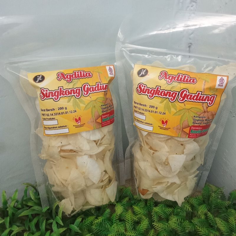 

Keripik Singkong Gadung 200 gram/Camilan Tradisional Berbahan Dasar Singkong