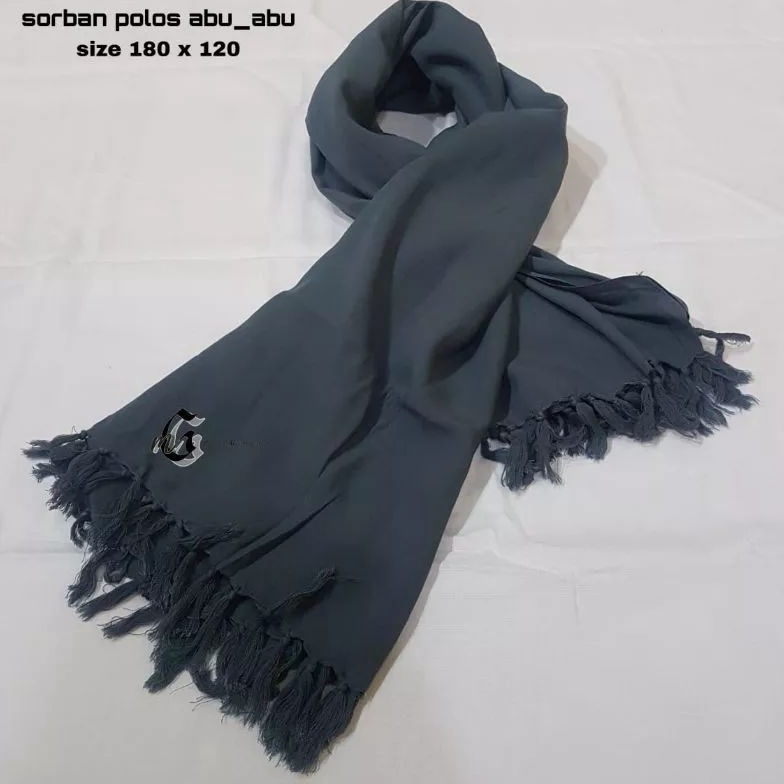 KODE J42P Sorban polos Abu abu biru hitam putih klat hijau serban santri surban habib murah