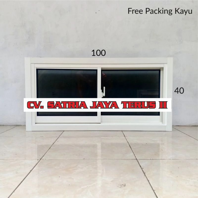 Jendela Sliding Aluminium 1 Set 100x40