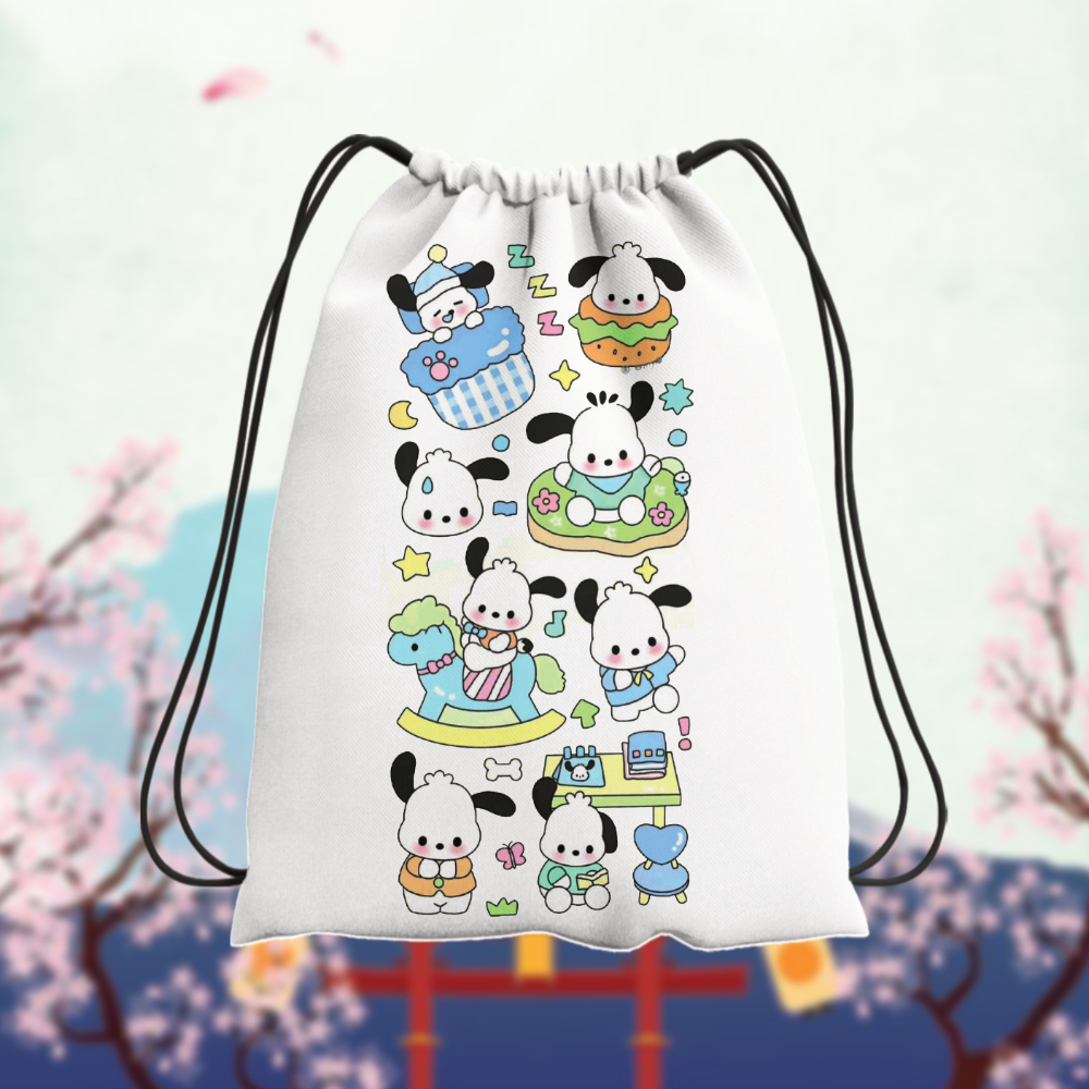 Tas Serut Anak Pochacco  Laki Laki Perempuan Tas Serut Aesthetic Untuk Olahraga Sekolah Pochacco