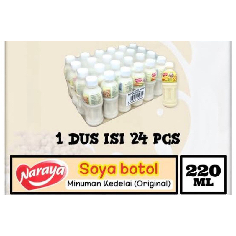 

naraya soya original isi 24 - naraya soya 220ml - naraya susu kedelai