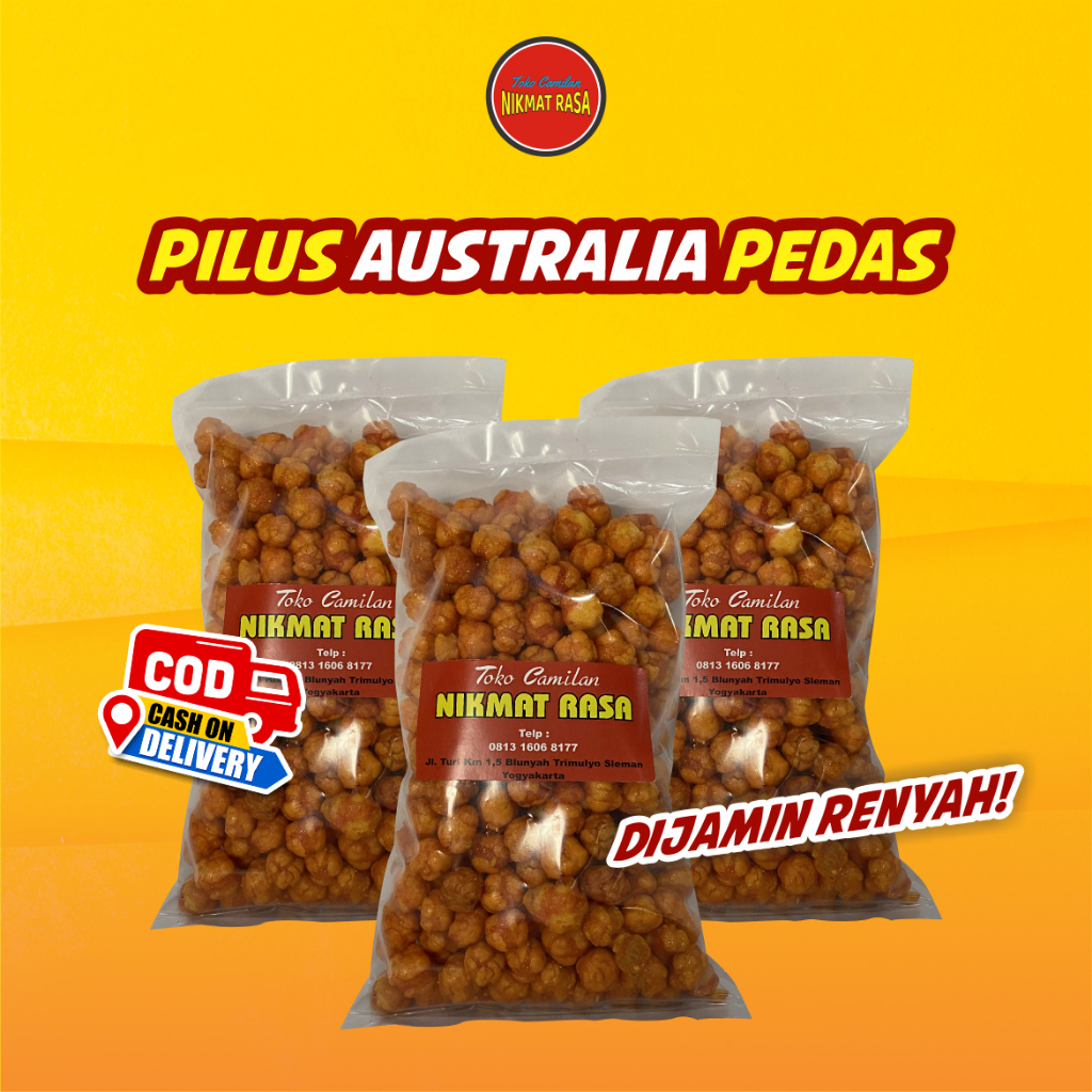 

Pilus Australia Pedas/ Pilus Pedas 250g/500g Snack Kiloan Enak Murah