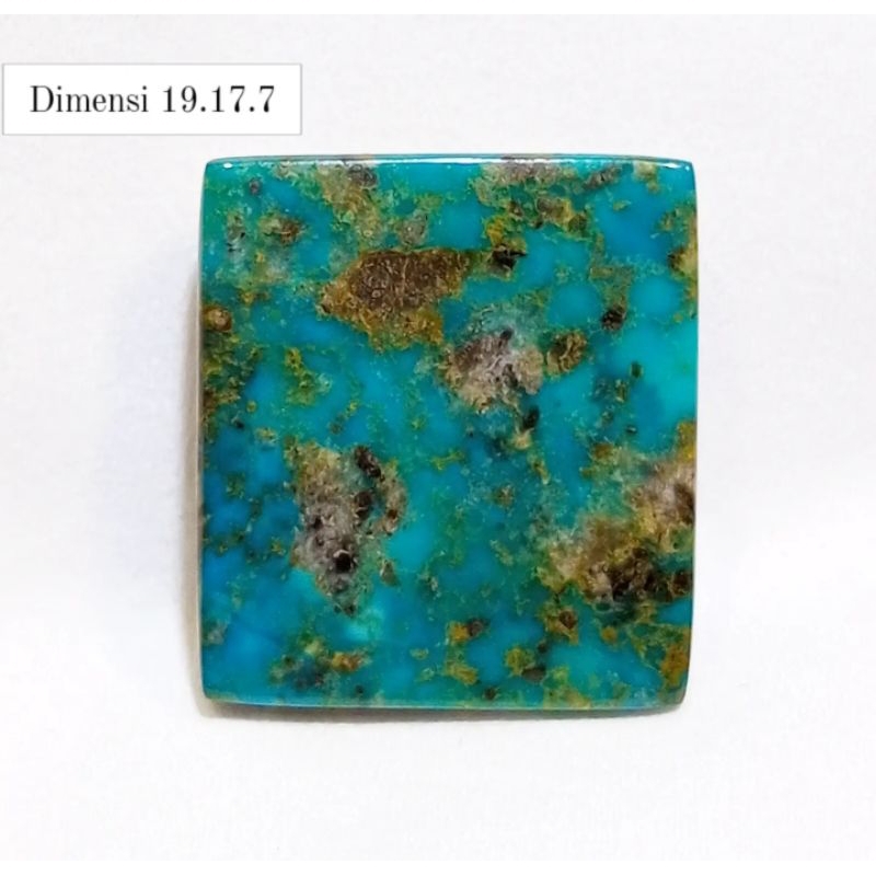 Batu Pirus Persia Original Urat Emas Model Kotak Apik