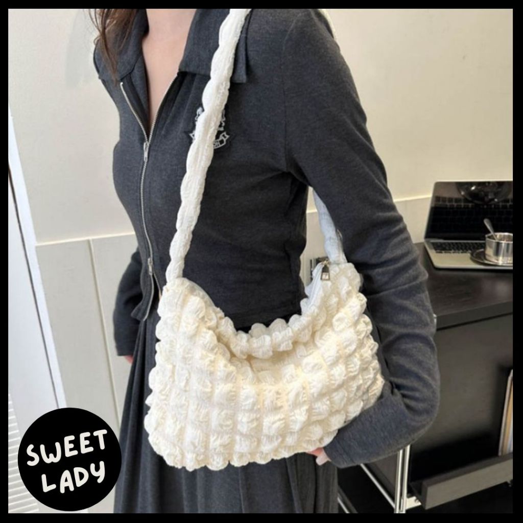 Could Bag Fluffy Sling Bag Bubble Pillow Shoulder Bag Tas Selempang Wanita Aesthetic TDW 90