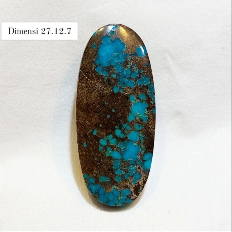 Batu Pirus Persia Original Biru Tua Lawas Antik