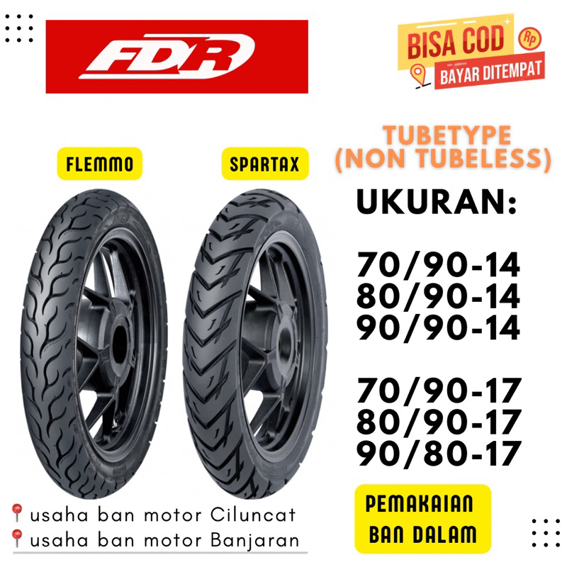 FDR FLEMMO SPARTAX 70/90-14 80/90-14 90/90-14 70/90-17 80/90-17 90/80-17 TUBETYPE NON TUBELESS BAN M