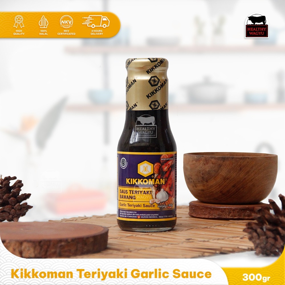 

Kikkoman teriyaki garlic saos teriyaki halal Healthy Wagyu