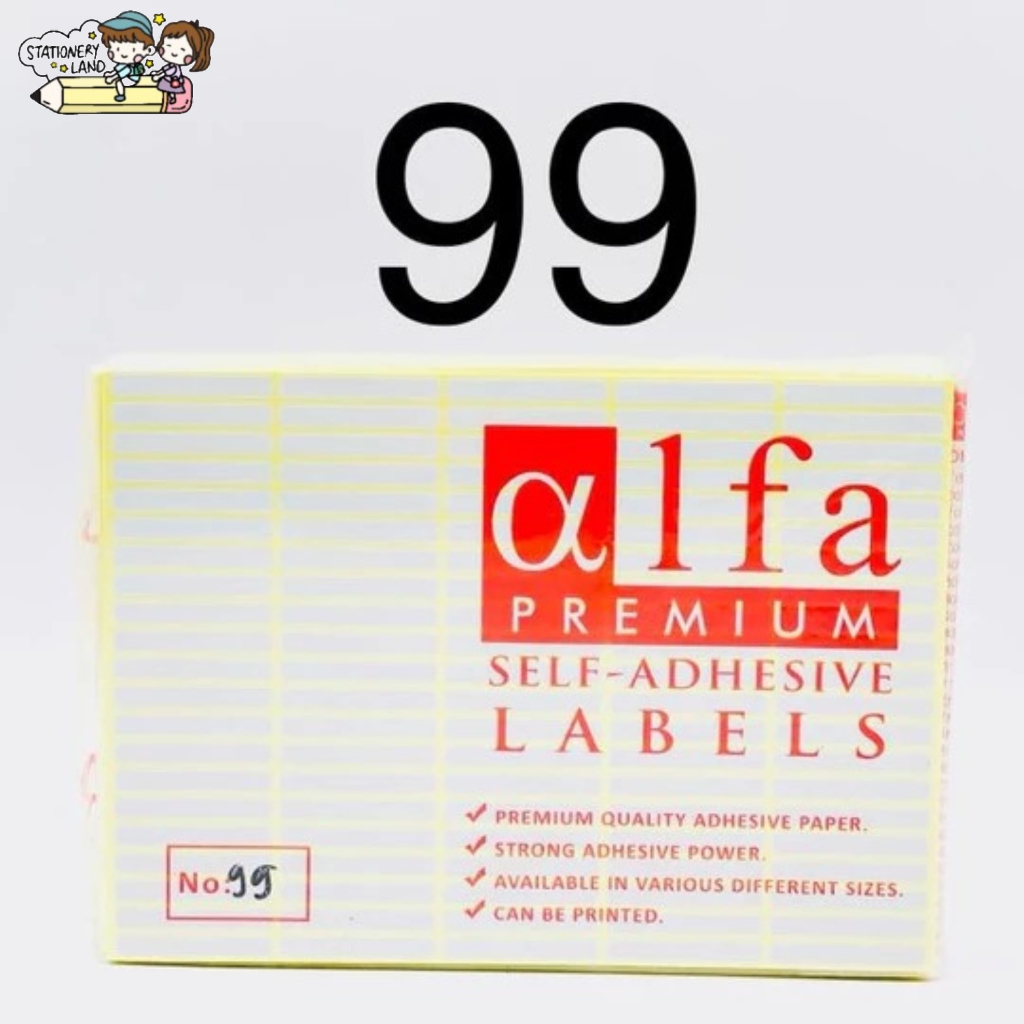 

( DAPAT 1 PLASTIK ) STICKER LABEL ALFA 99 / Sticker Label Stiker Nama Undangan Harga Alfa No 99 / 5 mm x 36 mm