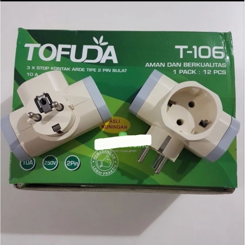 Tofuda Steker T Arde T-106 Colokan Cok Listrik Cabang 3 Sambung Sambungan