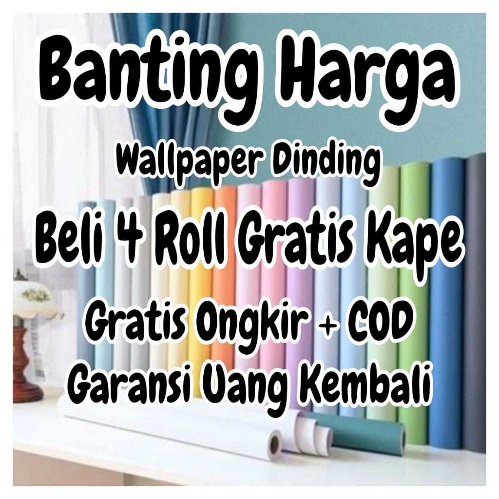 Wallpaper Dinding Motif POLOS EMBOS BATIK BUNGA GARIS SALUR BATU BATA MARMER KOTAK 3D KAYU PREMIUM